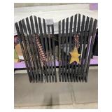 Primitive wood, slat fence decorations