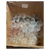 large lot of stemware glasses