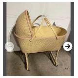 Vintage wooden baskenette bassinet