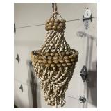 bohemian-style hanging chandelier seashells