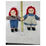 13' applause, Raggedy Ann, and Andy dolls