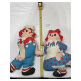 16' Raggedy Ann, and Andy dolls Bobbs Merrill