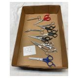 Tray lot of hairdresser scissors