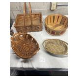 Large wooden wicker baskets