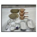 Large lot of bakeware mixed Pyrex anchor hocking