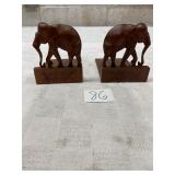 Wooden elephant folding book ends