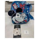 Mickey Mouse vinyl backpack and sticker book