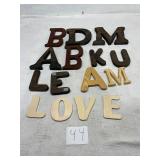 Solid wood letter lot