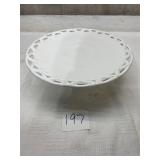 Milk glass cake pie stand