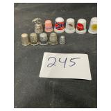 lot of ceramic and metal collector thimbles