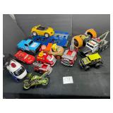 large lot of kids toys trucks helicopter