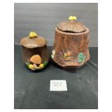 Arnel mushroom forest canister tree stump.