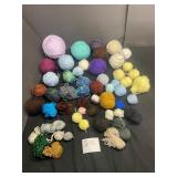 large lot of balled yarn