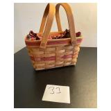 Longaberger 1992 gathering basket foldable handles