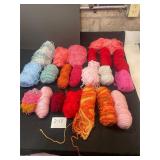 large lot of partial yarn skeins