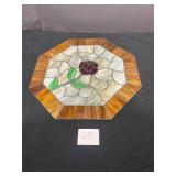 stained glass mosaic rose window