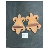 wooden fleur-de-lis wall shelves