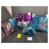 reversible sequin pillow lot of 4