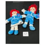 raggedy Ann and Andy stuffed dolls