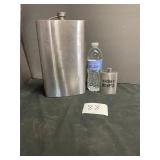large and small stainless steel flasks