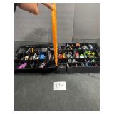 large lot of die cast cars with case mixed