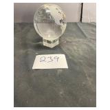 earth globe glass paperweight