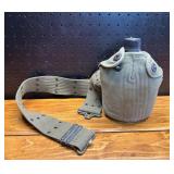 U.S. WWII Aluminum Canteen with Cartridge Belt