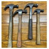 Lot of 4 Claw Hammers