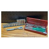 Vintage Socket Set with Ratchet 1/4'