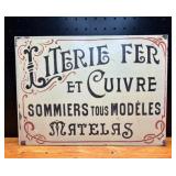 Vintage French Sign - Literie Fer Et Cuivre