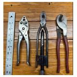 Vintage Safety Wire Pliers, Cable Cutters, and