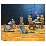Vintage Metal Toy WWI Soldiers Lot of 8