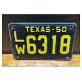 Texas1950 License Plate LW6318