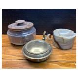 Vintage Tobacco Jar, Brass Silent Butler and