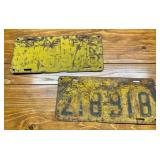 Two Vintage Texas License Plates 1939