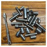 Assorted Socket Set with 1/4' Breaker Bar