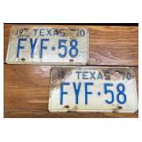 Vintage Texas License Plate FYF 58