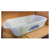 Vintage Fire King Blue Cornflower Loaf Pan