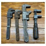Four Vintage Adjustable Wrenches