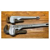 Ridge Aluminum Pipe Wrenches - 14' and 18'