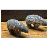 Handcrafted Pottery Bear Figurines