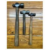 Three Ball Peen Hammers