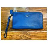 COACH Double Zip Pebble Leather Wristlet Wallet