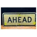 Ahead Road Sign Yellow Black