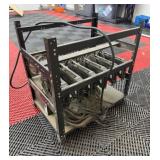 Mining Rig Frame with Motherboard and Components