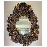 Antique Ornate Gilt Cherub Mirror