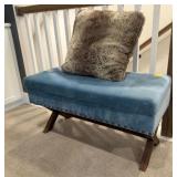 Velvet Storage Ottoman Bench with Decorative