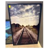 Framed Railroad Track Landscape Photo