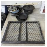 Cast Iron Cookware & Grille with Pots and Pans