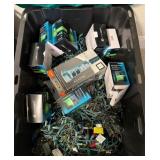 Tote of Christmas Lights and Light Bulbs with